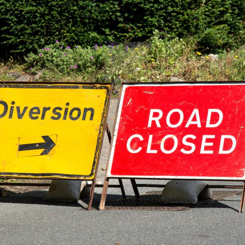 diversion road closed